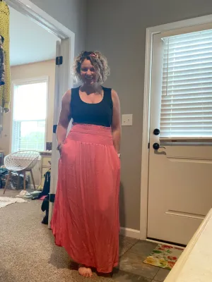 Woven maxi skirt